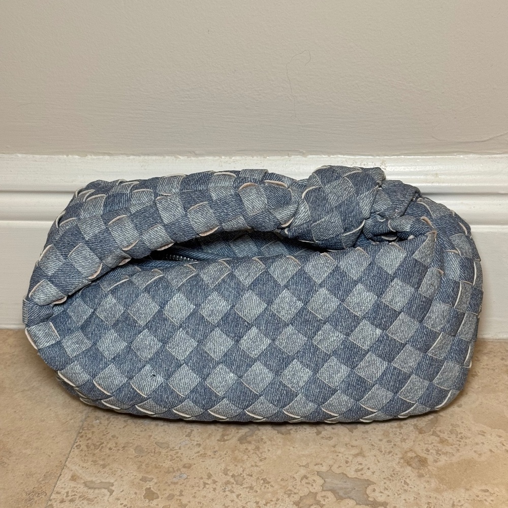 Small Denim Woven Clutch